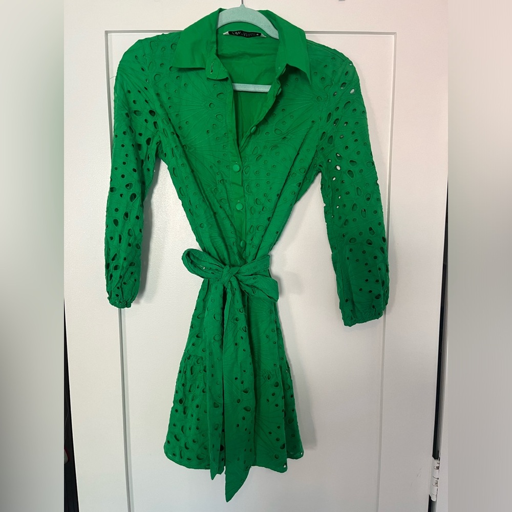 Green 3/4 Sleeve Zara Dress